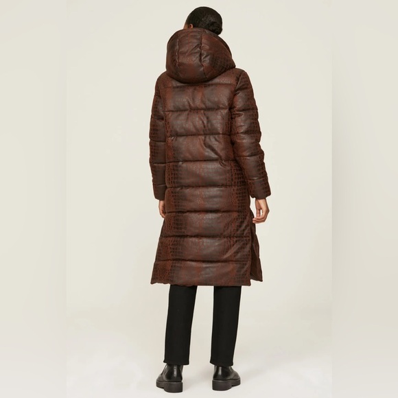 Unreal Fur Croc Illusion Long Puffer Coat - Large - Picture 4 of 5